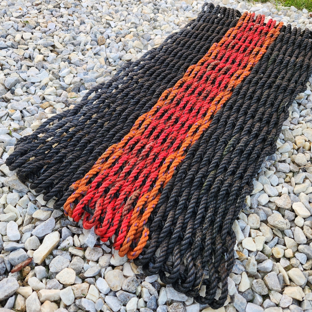 Black Red And Orange Lobster Rope Door Mat